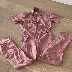 Pistola Dusty Pink Button-Up Jumpsuit
